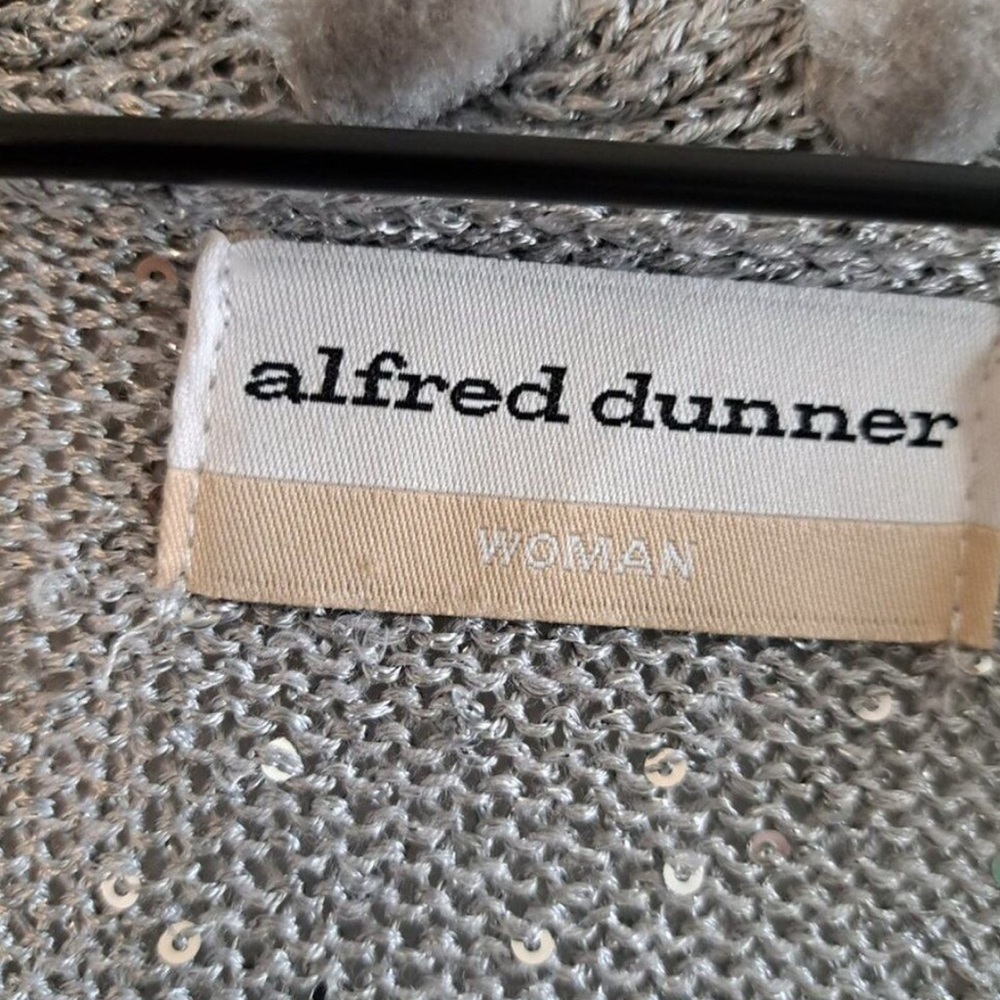 Alfred Dunner Sequin and Fur Trimmed Cardigan - Picture 4 of 5